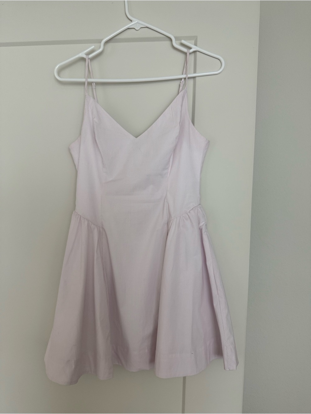 Aritzia Light Pink V-Neck Spaghetti Strap Mini Dress